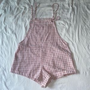 Dolls Kill pink checkered romper